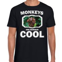 Dieren orangoetan t-shirt zwart heren - monkeys are cool shirt - thumbnail