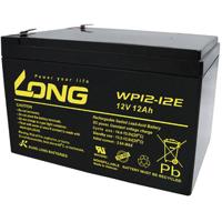 Long WP12-12E Loodaccu 12 V 12 Ah Loodvlies (AGM) (b x h x d) 151 x 98 x 98 mm Kabelschoen 6.35 mm Cyclusbestendig, Geringe zelfontlading, Onderhoudsvrij