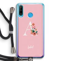 Pink Bouquet: Huawei P30 Lite Transparant Hoesje met koord