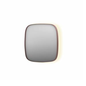 Spiegel INK SP30 40x4x40 cm incl. Indirect LED-Verlichting Rondom en Spiegelverwarming Geborsteld Koper