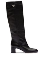 Prada bottes en cuir 55 mm - Noir - thumbnail