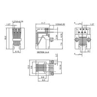 encitech RJJU-66-125-E3H-011 RJ12-connector 3253-0002-03 Bus, inbouw horizontaal Aantal polen 6P6C Zwart 1 stuk(s)