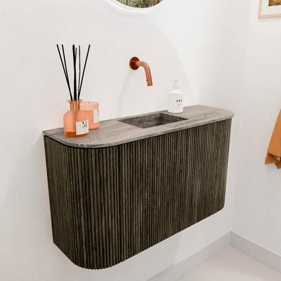 Toiletmeubel Mondiaz Joya Dlux | 73.2 cm | Meubelkleur Shadow | Faye wastafel Oza Wasbak Midden | Zonder kraangat(en)