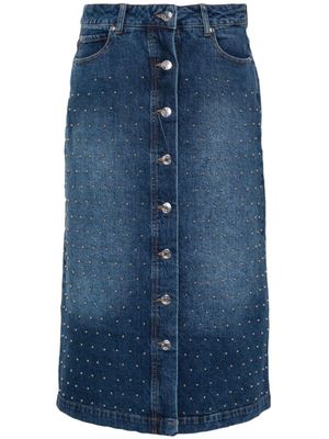 MUNTHE jupe en jean Lally à détails de clous - Bleu