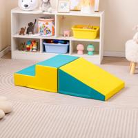 2 Stuks Trap en Glijbaan voor Baby's en Peuters Zachte Speelset voor Kinderen Zachte Schuimblokken voor Actief Binnenshuis Spelen