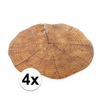 4x ronde placemat boomstam print 38 cm