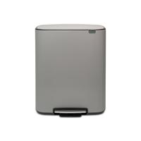 Brabantia Bo Pedaalemmer - 60 liter - kunststof binnenemmer - mineral concrete grey 211348