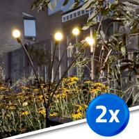 Solar priklamp miami met warm wit licht - set van 2