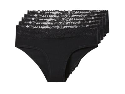 esmara Set van 5 dames onderbroeken (Zwart, S (36/38))