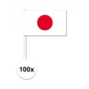 100x Japan decoratie papieren zwaaivlaggetjes   -