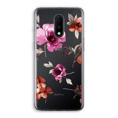 Geschilderde bloemen: OnePlus 7 Transparant Hoesje