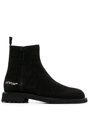 Off-White bottines à logo imprimé - Noir