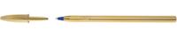 Bic balpen Cristal Medium, gouden lichaam, blauwe inkt, doos van 20 stuks Bic balpen Cristal Medium, gouden lichaam, blauwe inkt, doos van 20 stuks