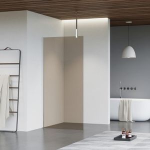 Fortifura Galeria inloopdouche - 60x200cm - rookglas - plafondarm - chroom SW797935/SW797904/SW804541