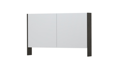 INK® SPK3 spiegelkast met 2 dubbel gespiegelde deuren, open planchet, stopcontact en schakelaar 120 x 14 x 74 cm, gerookt eiken