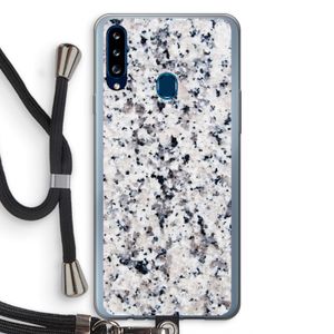 Gespikkelde marmer: Samsung Galaxy A20s Transparant Hoesje met koord