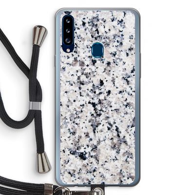 Gespikkelde marmer: Samsung Galaxy A20s Transparant Hoesje met koord