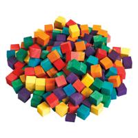 Colorations - gekleurde houten kubus blokjes, 196st.