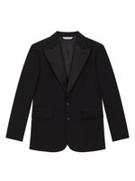 Dolce & Gabbana Kids blazer boutonné à fini satiné - Bleu