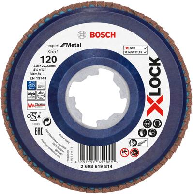 Bosch Accessoires Lamellenschijf X551 115mm G120 kunststof recht X-LOCK - 2608619814