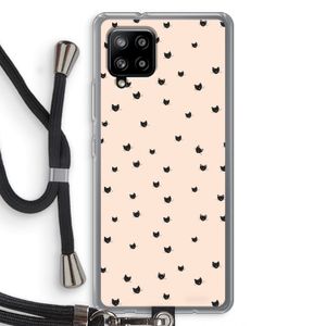 Kleine kattenkopjes: Samsung Galaxy A42 5G Transparant Hoesje met koord