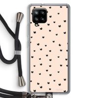 Kleine kattenkopjes: Samsung Galaxy A42 5G Transparant Hoesje met koord