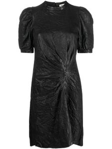 Zadig&Voltaire robe en cuir à manches courtes - Noir