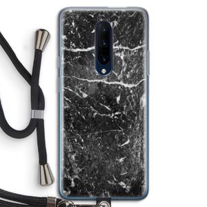 Zwart marmer: OnePlus 7 Pro Transparant Hoesje met koord