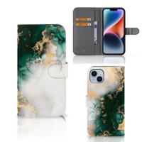 Bookcase voor iPhone 15 Plus Marmer Groen Bookcase voor iPhone 15 Plus Marmer Groen