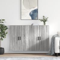 Hangkasten 2 st 69,5x34x90 cm grijs sonoma eikenkleurig