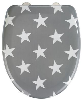Wenko toiletbril Stella 37,5 x 44,5 cm grijs/wit