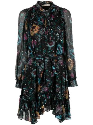 Ulla Johnson robe Anais à fleurs - Noir