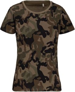 Kariban K3031 Dames-t-shirt camo korte mouwen