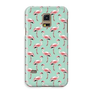 Samsung Galaxy S5 Mini Volledig Geprint Hoesje (Hard) - Flamingoprint groen