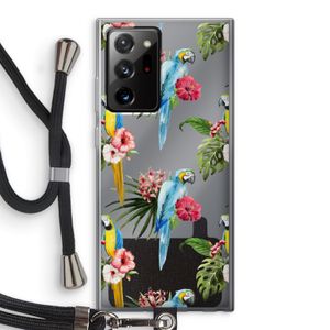 Kleurrijke papegaaien: Samsung Galaxy Note 20 Ultra / Note 20 Ultra 5G Transparant Hoesje met koord
