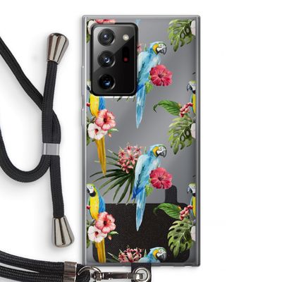 Kleurrijke papegaaien: Samsung Galaxy Note 20 Ultra / Note 20 Ultra 5G Transparant Hoesje met koord