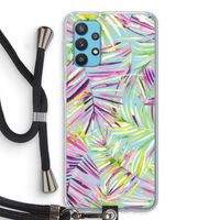 Tropical Palms Blue: Samsung Galaxy A32 4G Transparant Hoesje met koord