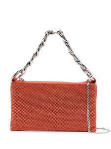 Patrizia Pepe pochette Maxichain à strass - Orange