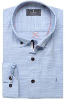 RAGMAN Regular Fit Overhemd middenblauw, Melange - thumbnail