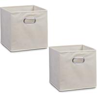 Opbergmand/kastmand - 6x - beige - 28 x 28 cm - polyester - speelgoedmand