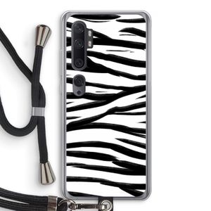 Zebra pattern: Xiaomi Mi Note 10 Pro Transparant Hoesje met koord