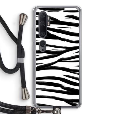 Zebra pattern: Xiaomi Mi Note 10 Pro Transparant Hoesje met koord
