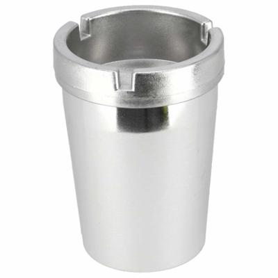 Auto asbak - zilverkleurig - 11 x 8 cm - rookvrij