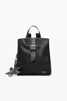 Kleine rugzak met bloemenapplicaties - BROWN - U