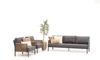 Trestino stoel-bank loungeset caudry 3-zits antraciet