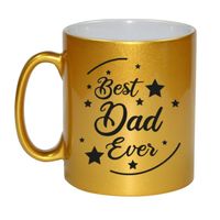 Gouden Best Dad Ever cadeau koffiemok / theebeker 330 ml