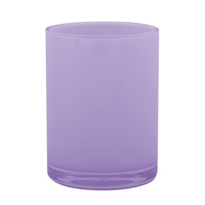 Badkamer drinkbeker/tandenborstelhouder Aveiro - PS kunststof - lila paars - 7 x 9 cm