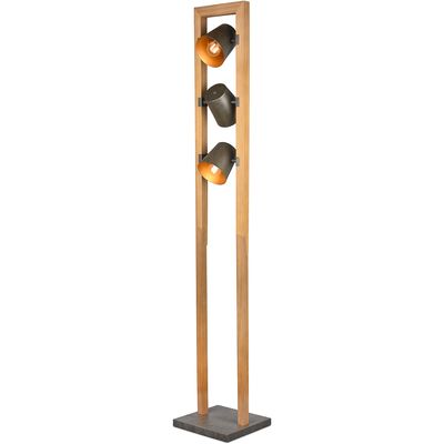 LED Vloerlamp - Trion Bimm - E14 Fitting - 3-lichts - Rechthoek - Antiek Nikkel - Aluminium
