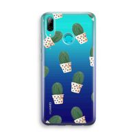 Cactusprint roze: Huawei P Smart (2019) Transparant Hoesje