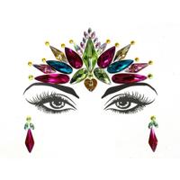 3 PC'S voorhoofd groene Masquerade make-up acryl gezicht sticker stijl: YT-03